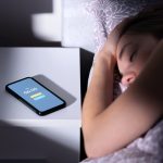 Phone,Alarm,Waking,Up,Tired,Sleeping,Woman,In,Bed,At